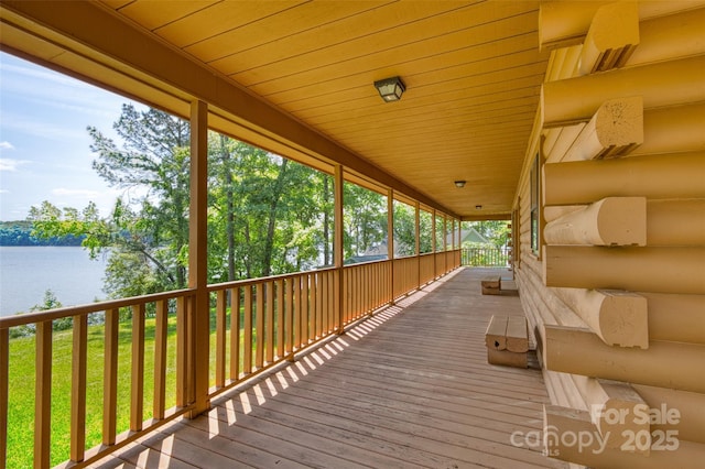 993 Jackson Rd, Fort Lawn, SC 29714 - wooden deck featuring a water view
