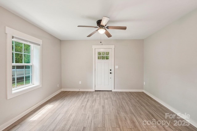 814 Marve St, Gastonia, NC 28052 - unfurnished room featuring a ceiling fan, baseboards, and light wood-style flooring