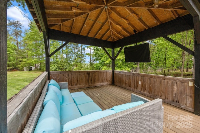17403 Green Hill Rd, Charlotte, NC 28278 - wooden terrace with a yard