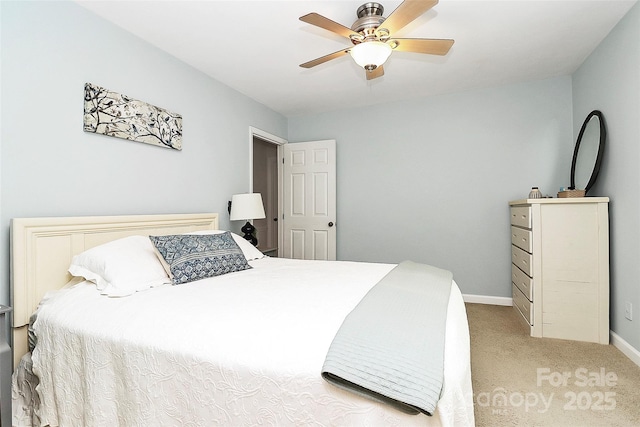 10209 Thomas Payne Cir, Charlotte, NC 28277 - bedroom featuring a ceiling fan, baseboards, and light carpet