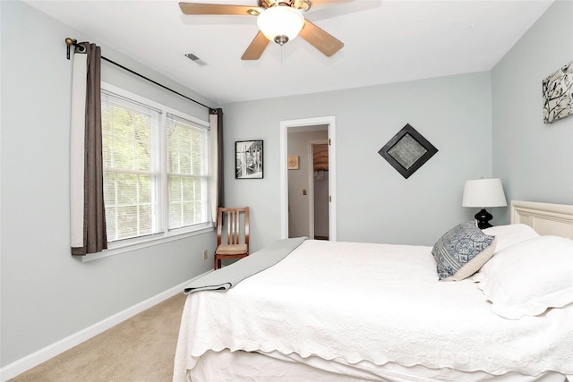 10209 Thomas Payne Cir, Charlotte, NC 28277 - bedroom featuring baseboards, a ceiling fan, visible vents, and light carpet