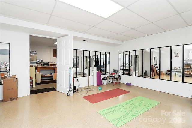 10209 Thomas Payne Cir, Charlotte, NC 28277 - exercise area featuring a paneled ceiling