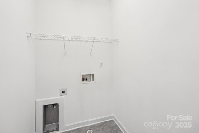 5745 Snapdragon Ln, Huntersville, NC 28078 - clothes washing area with laundry area, washer hookup, baseboards, and hookup for an electric dryer