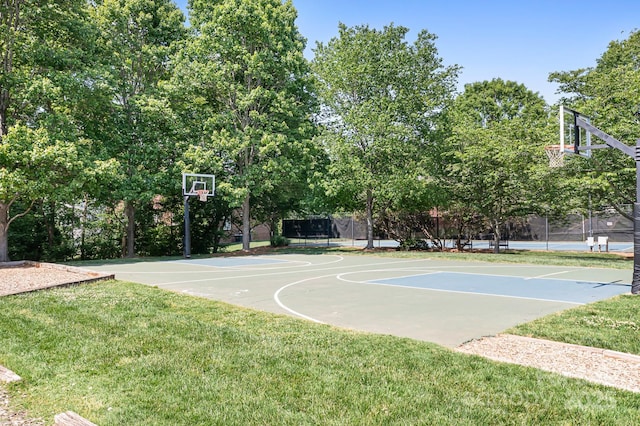7525 Blackgum Falls Ct, Huntersville, NC 28078 - view of basketball court with a yard and community basketball court