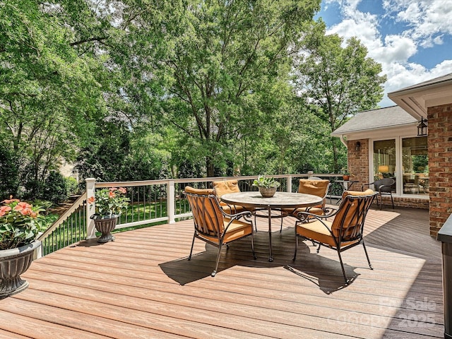 4701 Pineland Pl, Charlotte, NC 28277 - wooden terrace featuring outdoor dining space
