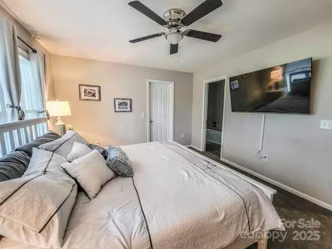 6231 Kentwood Dr, Kannapolis, NC 28081 - carpeted bedroom with baseboards and ceiling fan