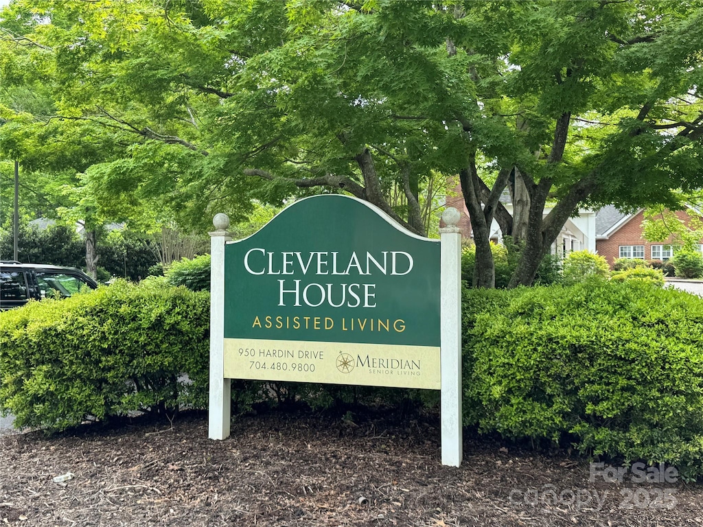 view of community sign