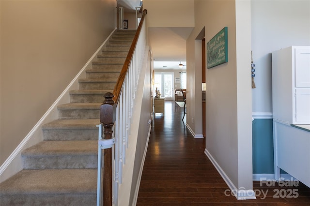 3186 Helmsley Ct, Concord, NC 28027 - stairway featuring baseboards and wood finished floors