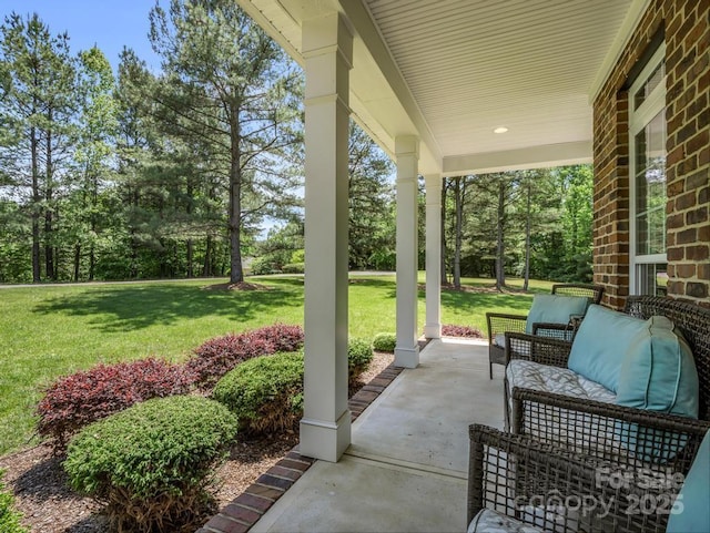 view of patio with a porch