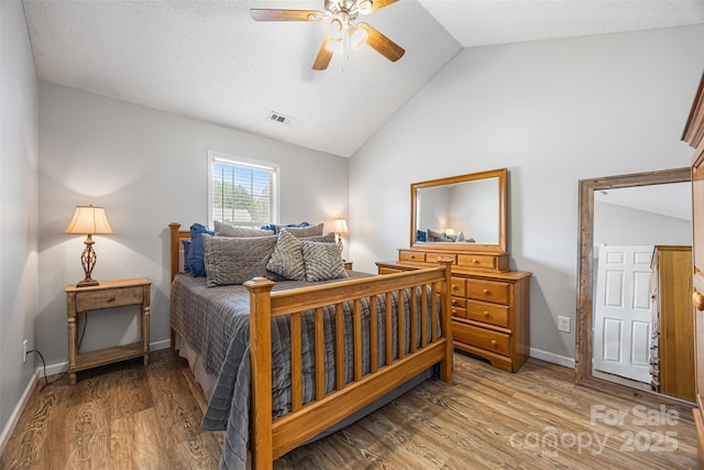 311 Masters Dr, Rock Hill, SC 29732 - bedroom featuring lofted ceiling, light wood-type flooring, baseboards, and a ceiling fan