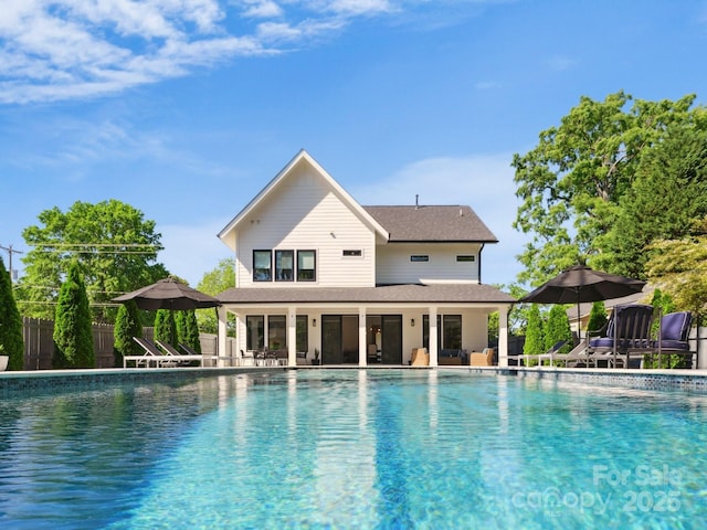 view of pool with fence, a patio area, and a fenced in pool