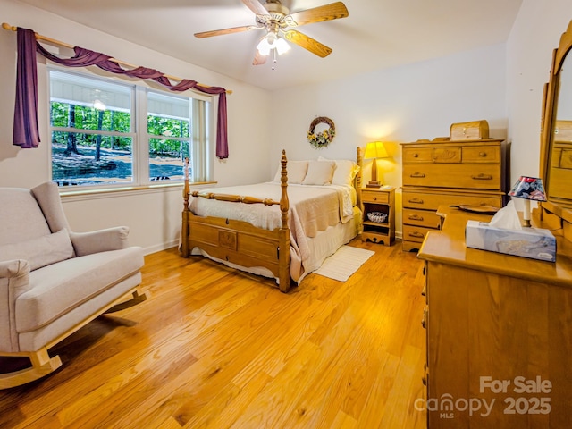 164 Forest Ridge Dr, Rutherfordton, NC 28139 - bedroom with a ceiling fan and light wood-type flooring
