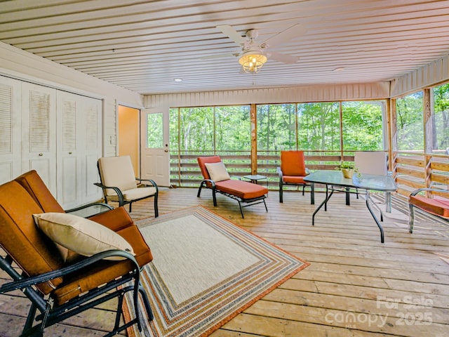 164 Forest Ridge Dr, Rutherfordton, NC 28139 - sunroom featuring a ceiling fan