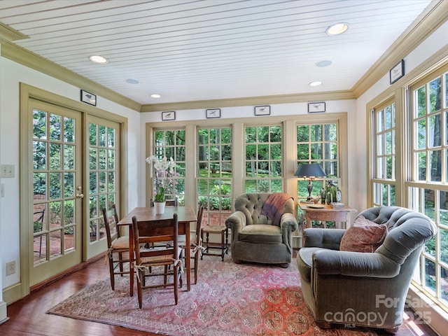 sunroom / solarium with french doors