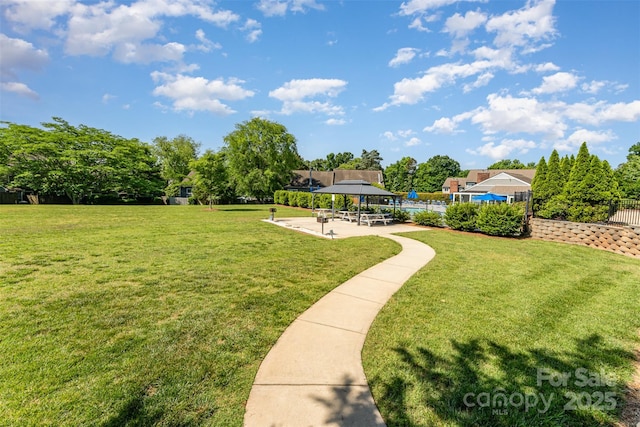 view of yard featuring a gazebo