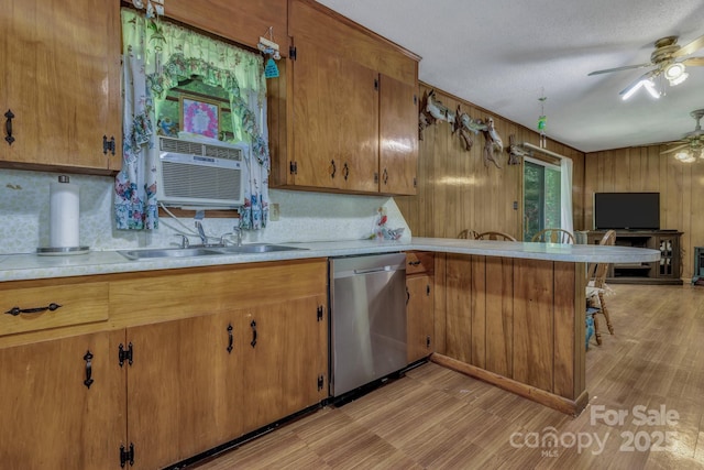 676 Arrowhead Trl Unit 6, Marion, NC 28752 - kitchen featuring stainless steel dishwasher, a ceiling fan, a sink, and light countertops