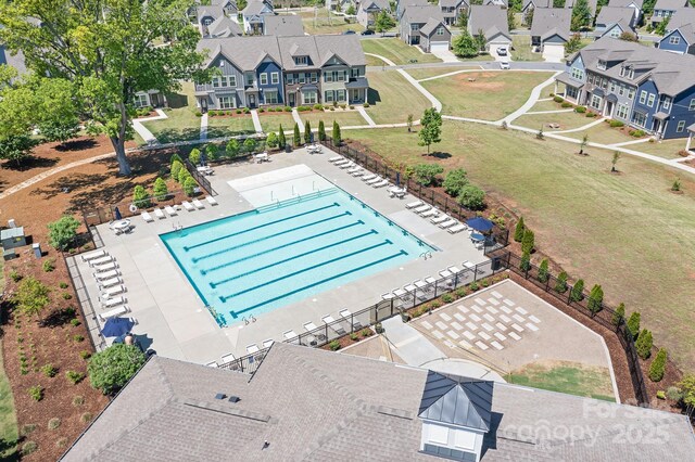 13359 Caite Ridge Rd, Davidson, NC 28036 - aerial view of residential area with a pool area