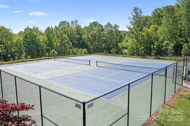 13359 Caite Ridge Rd, Davidson, NC 28036 - view of tennis court with community basketball court and a forest view