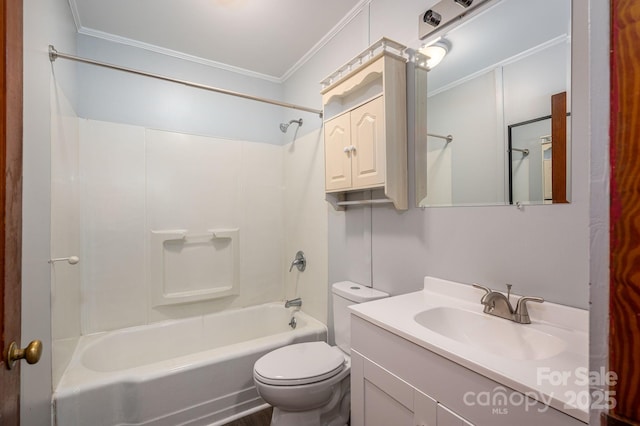406 Arrowood St SE, Lenoir, NC 28645 - full bath featuring crown molding, shower / washtub combination, toilet, and vanity
