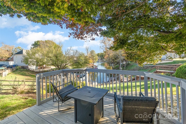 317 Commodore Loop, Mooresville, NC 28117 - wooden deck with a water view