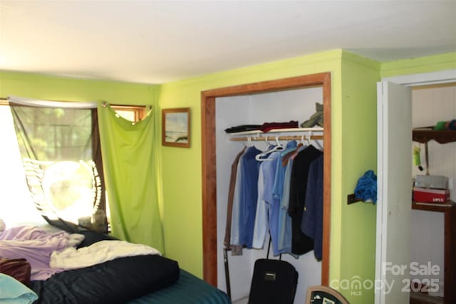 bedroom with a closet
