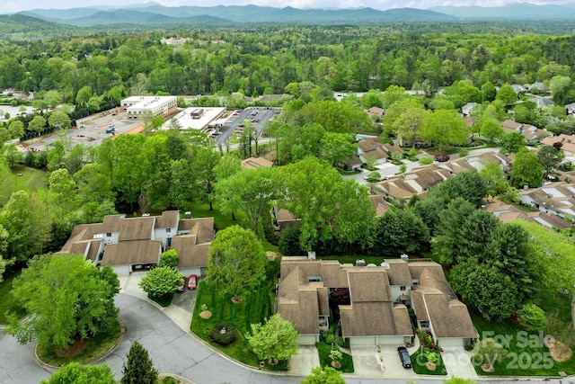 120 Cloverleaf Ln, Asheville, NC 28803 - aerial view of residential area with a forest and a mountain backdrop