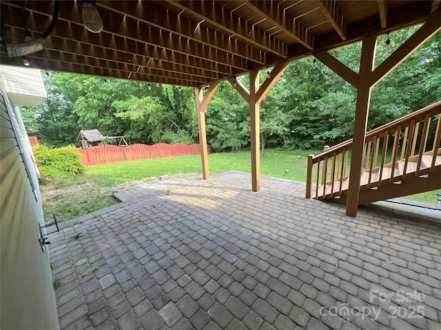 view of patio / terrace with fence