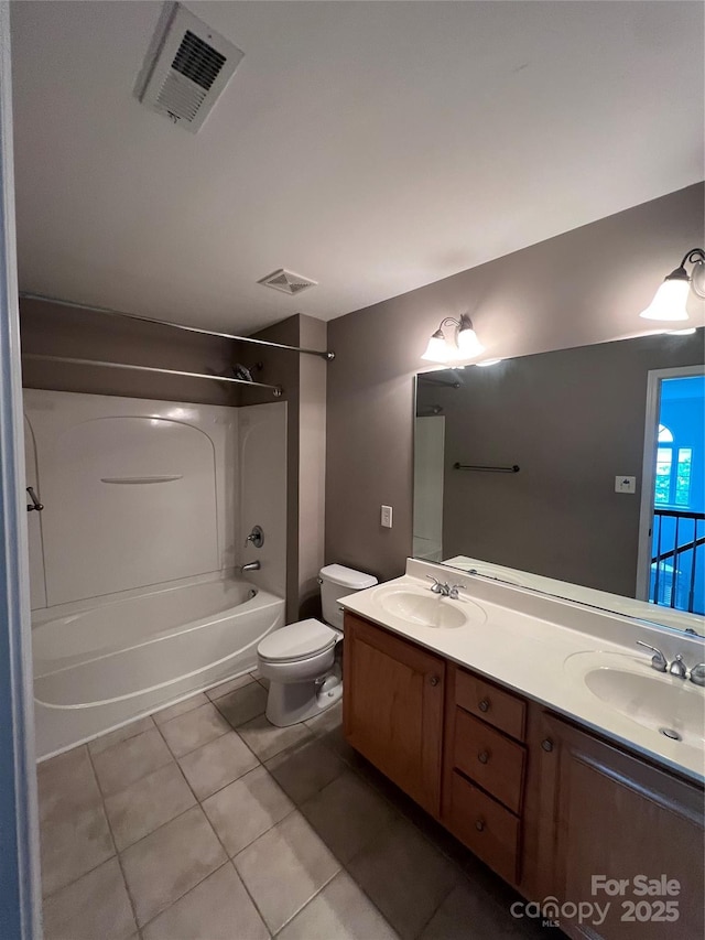 full bath featuring visible vents, a sink, and tile patterned flooring