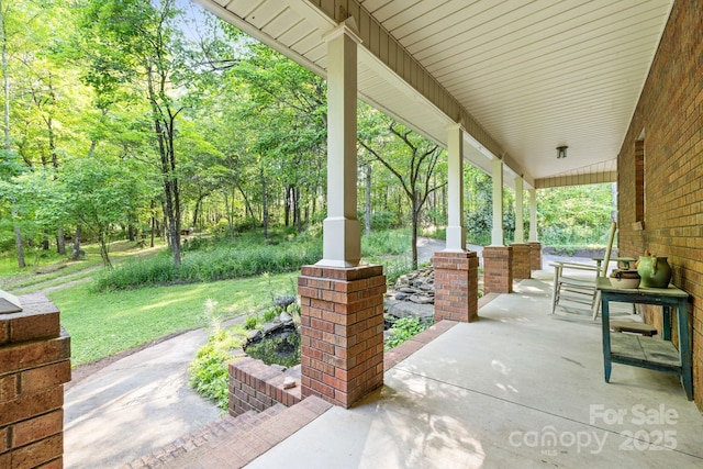 view of patio / terrace with a porch