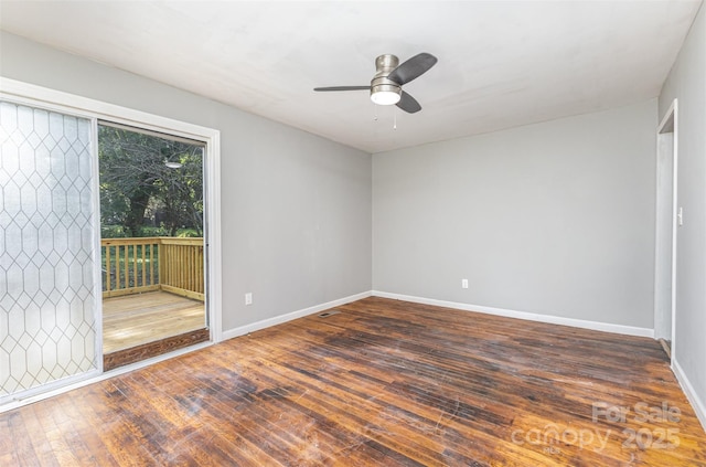 2603 Mary Ave, Gastonia, NC 28052 - unfurnished room featuring baseboards, ceiling fan, and hardwood / wood-style floors