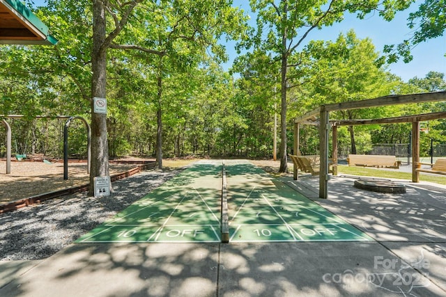 8056 Stevens Mill Rd, Matthews, NC 28104 - view of community featuring an outdoor fire pit and shuffleboard