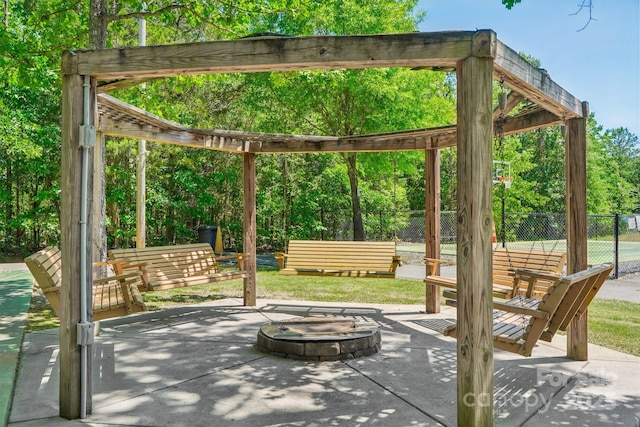 8056 Stevens Mill Rd, Matthews, NC 28104 - view of patio / terrace featuring an outdoor fire pit