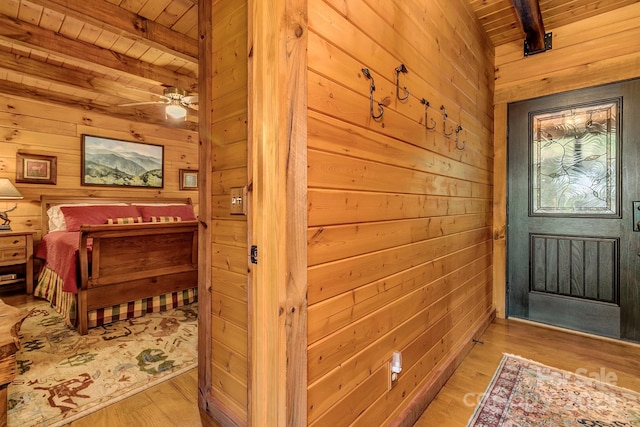 41 Log Cabin Dr, Maggie Valley, NC 28751 - interior space featuring wooden ceiling, beamed ceiling, wood walls, and wood finished floors