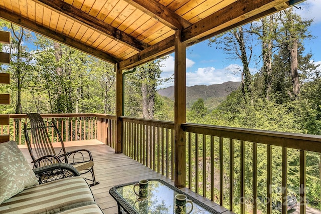 41 Log Cabin Dr, Maggie Valley, NC 28751 - wooden terrace with a mountain view