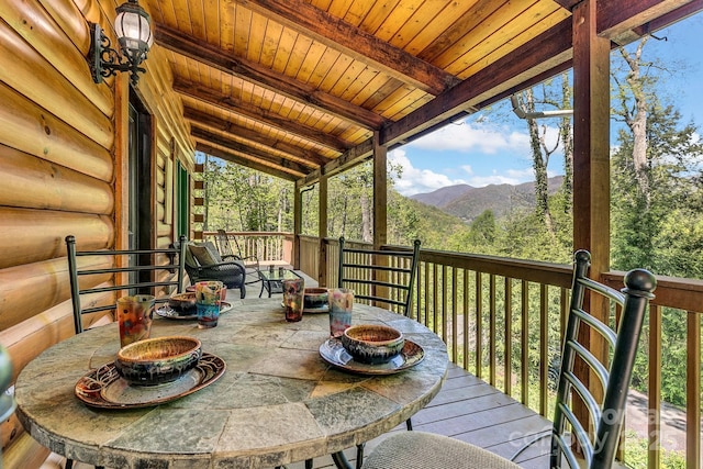 41 Log Cabin Dr, Maggie Valley, NC 28751 - deck with a mountain view and outdoor dining space
