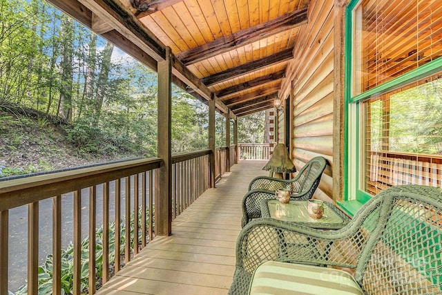 41 Log Cabin Dr, Maggie Valley, NC 28751 - view of wooden terrace