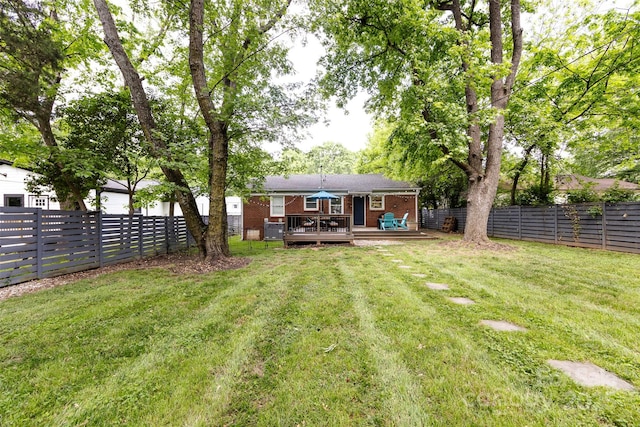 1816 Anderson St, Charlotte, NC 28205 - view of yard with a fenced backyard and a deck
