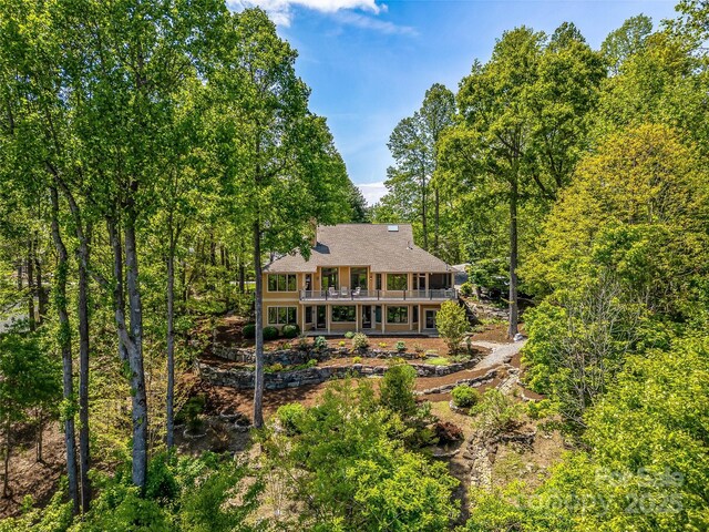 543 Hagen Dr, Hendersonville, NC 28739 - rear view of house featuring a deck