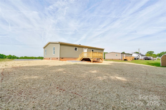 445 Davis Rd, Shelby, NC 28152 - back of property featuring a deck and crawl space