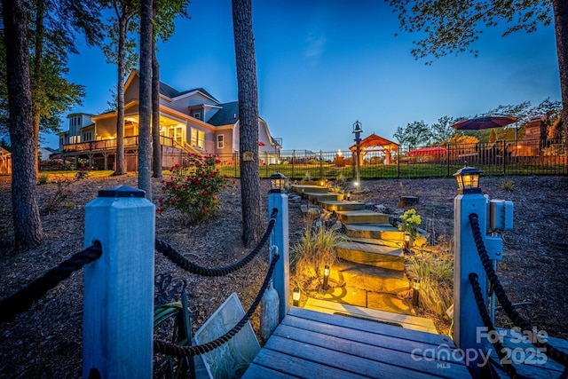 dock area featuring fence