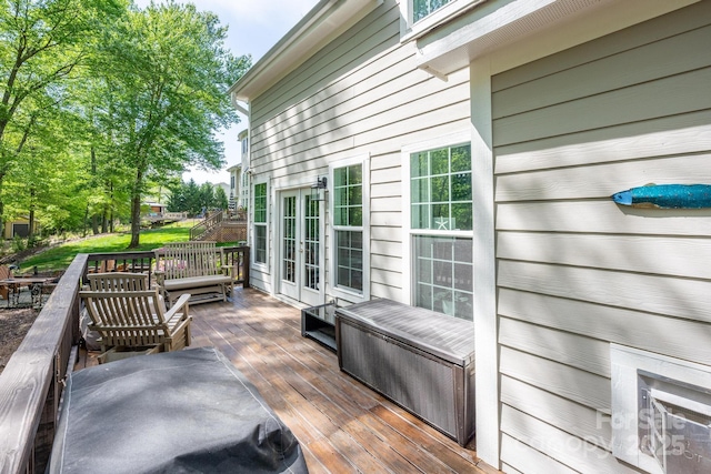 deck with french doors