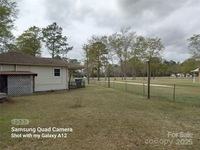 view of yard with fence