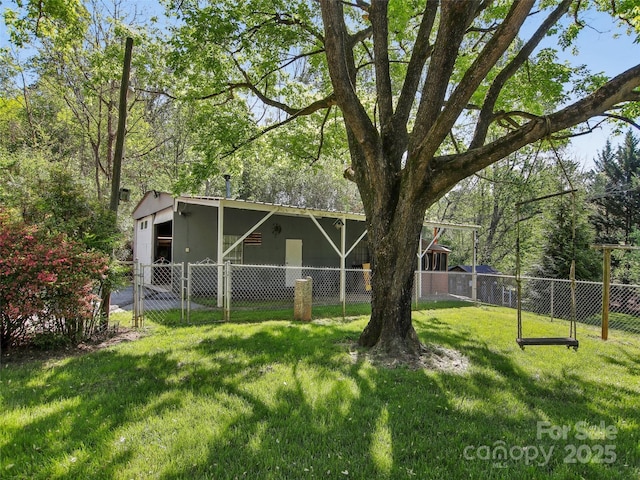 view of yard with fence