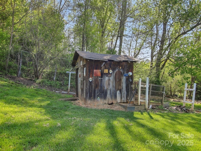 view of shed