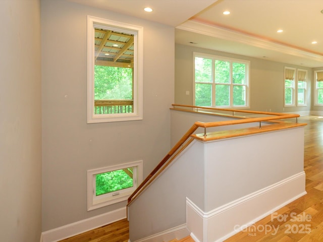 7324 Leharne Dr, Charlotte, NC 28270 - stairway with recessed lighting and wood finished floors