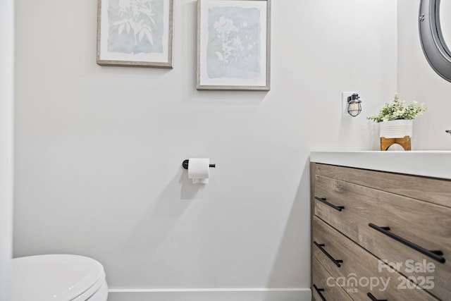 9 Oak Mountain Dr, Leicester, NC 28748 - half bath with toilet, baseboards, and vanity