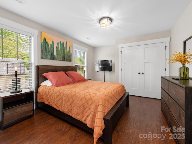 12 Martin Valley Rd, Swannanoa, NC 28778 - bedroom with dark wood-type flooring and a closet