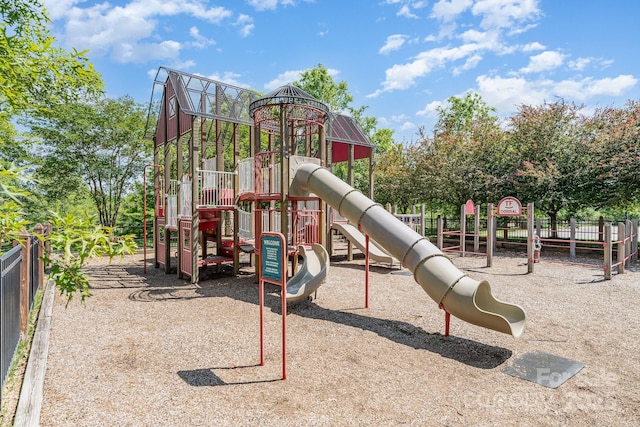 communal playground with fence