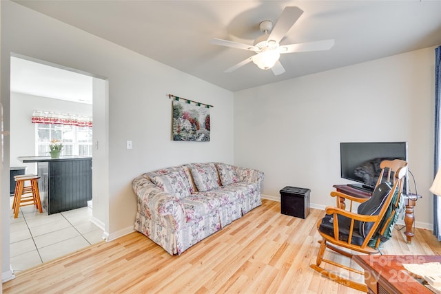 1605 Tate Rd Unit 258, Rock Hill, SC 29732 - living area with ceiling fan, wood finished floors, and baseboards