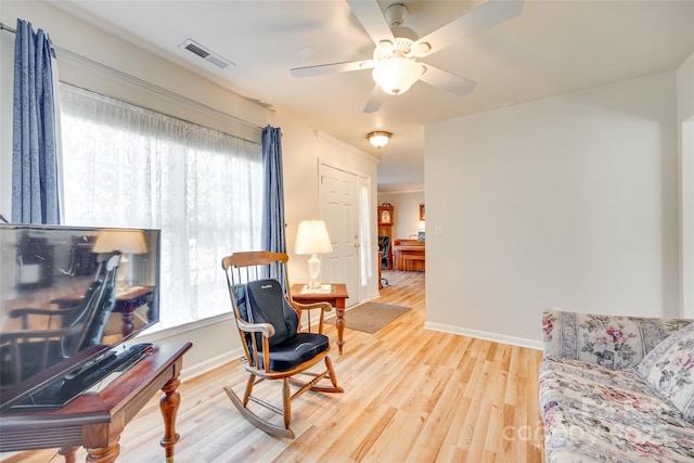 1605 Tate Rd Unit 258, Rock Hill, SC 29732 - sitting room with light wood-style floors, baseboards, and ceiling fan